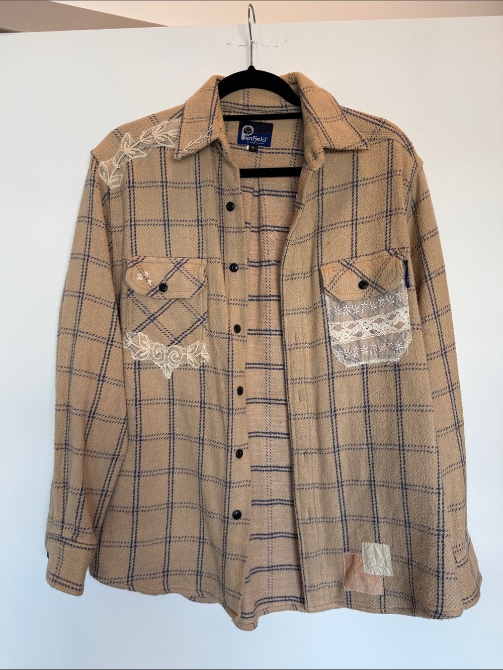 LoveShackFancy Upcycle Penfield Flannel Jacket - Medium